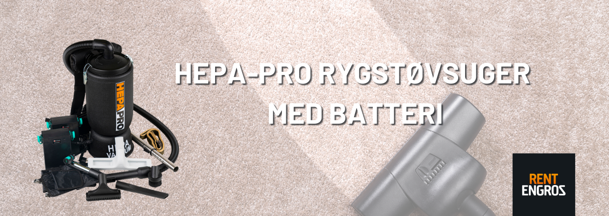 HEPA-PRO rygstøvsuger med batteri