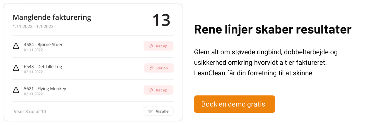 Drift eksempel direkte fra LeanClean