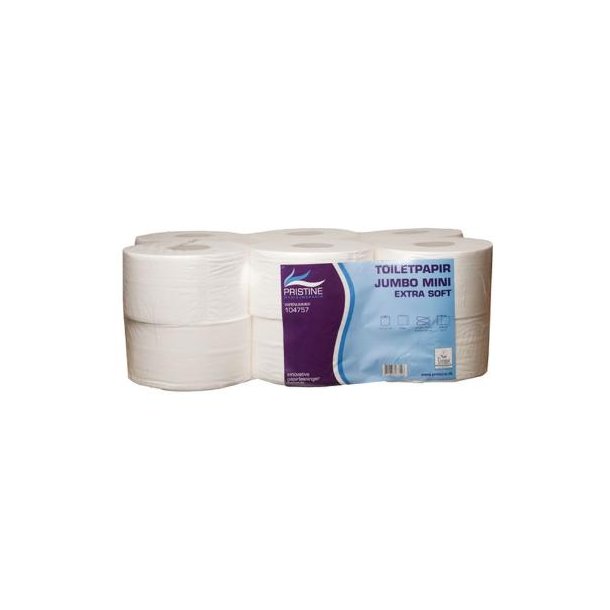 Toiletpapir Pristine Extra Soft Jumbo Mini 2-lag 18 cm 160 m Nyfiber