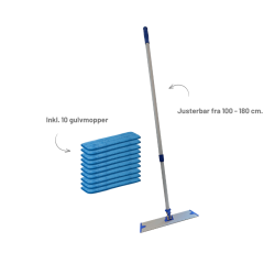Moppest med 10 microfibermopper og 40 cm. fremfrer