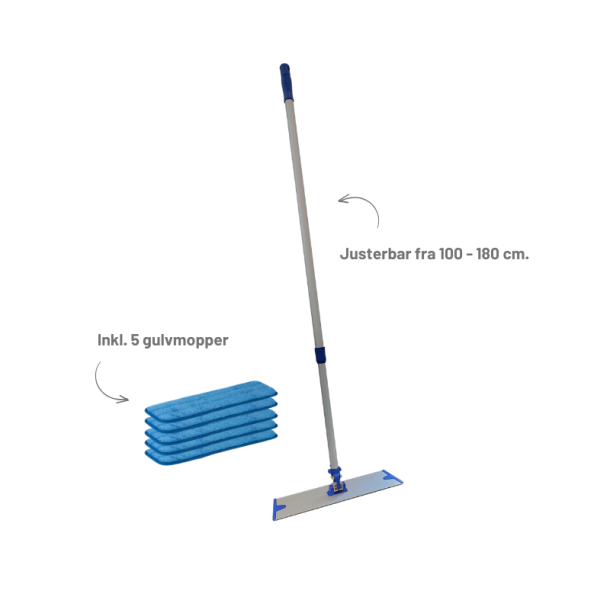 Gulvmoppe st inkl. 5 mopper, 40 cm. fremfrer