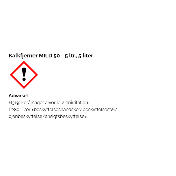 Kalkfjerner MILD 50 - 5 ltr.
