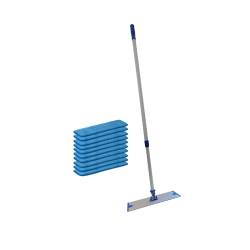 Moppest med 10 microfibermopper og 40 cm. fremfrer