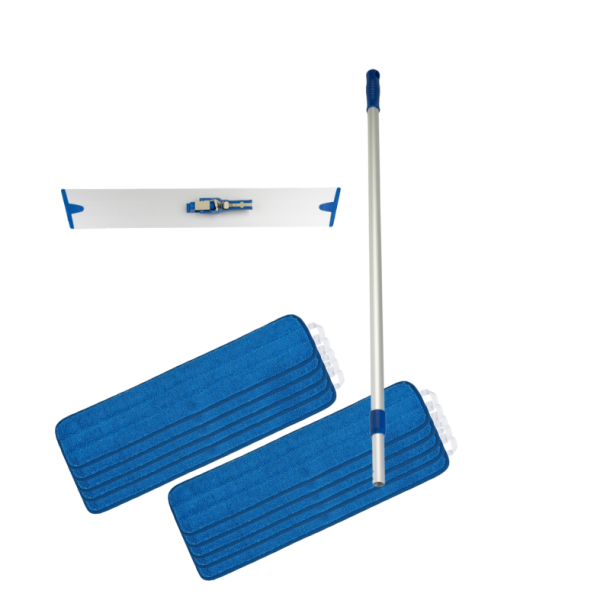 Moppest med 10 mikrofibermopper og 55 cm fremfrer