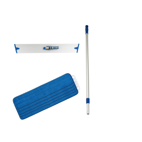 Moppest med 5 microfibermopper og 55 cm fremfrer