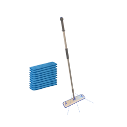 Moppest med sprayfunktion og 10 microfibermopper