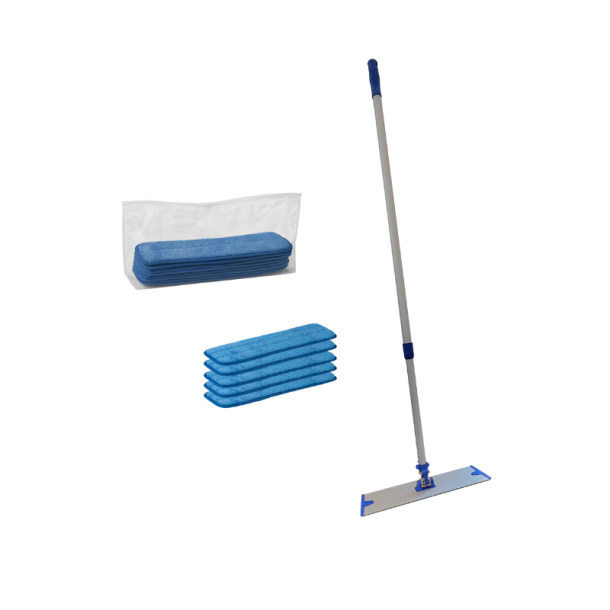 Moppest med 5 microfibermopper og klargringspose