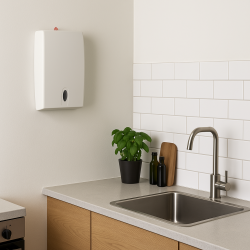 Dispenseren set i en brugssitatution, billede lavet af AI