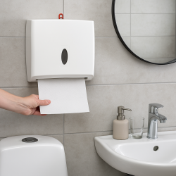 Pristine Vgdispenser, Z-Fold og W-Fold, Lille, Hvid Plast