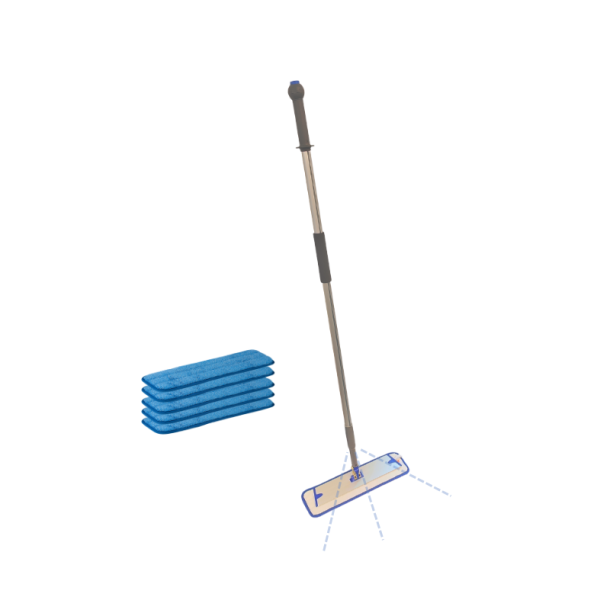Moppest med sprayfunktion og 5 mikrofibermopper