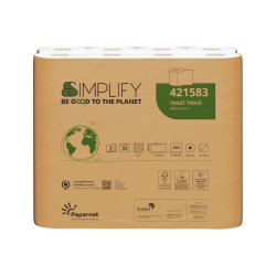 Toiletpapir Papernet Simplify 3-lags L27.5m Nyfiber Hvid