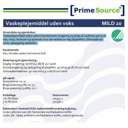 Vaskepleje: Prime Source Mild 20 u. Parfume &amp; Voks / 1 ltr.
