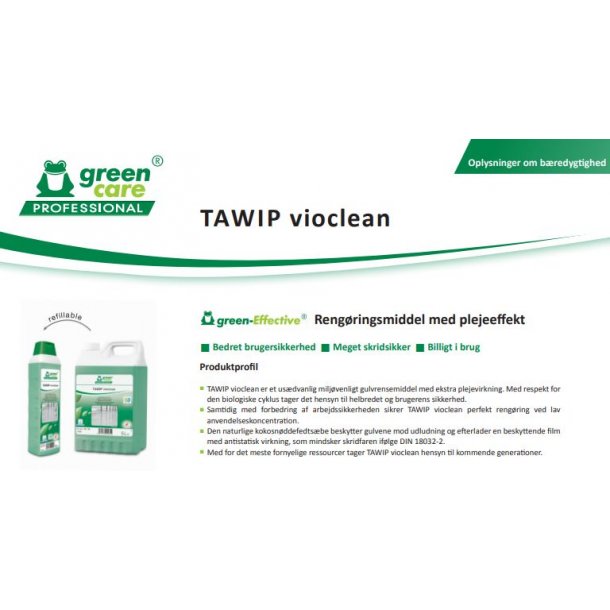 Vaskepleje: TAWIP Vioclean voksfri m. Parfume / 1 ltr. / Gr�n