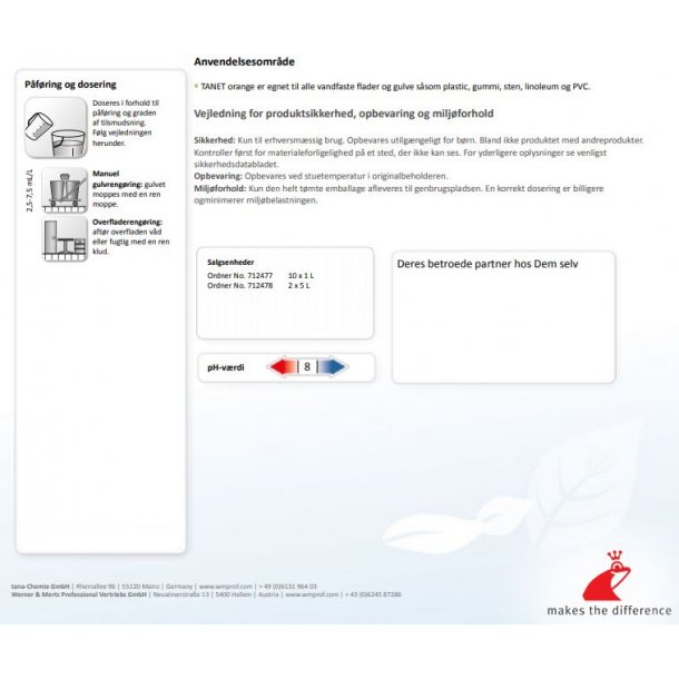 Universalreng�ring TANET SR 13 med ethanol/parfume orange Blomsterm�rket 1 ltr