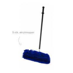 Fejemoppes�t 60 cm med 5 akrylmopper og kuglestang