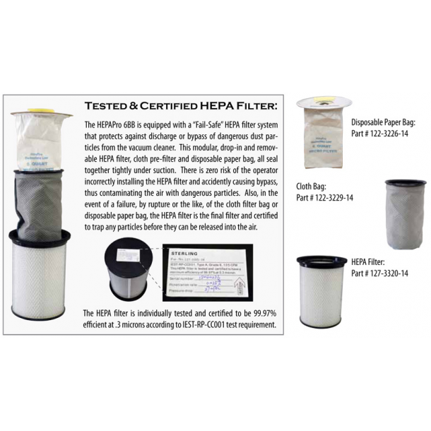 HEPA-filter til Rygst�vsuger