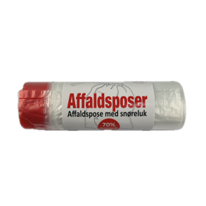 Affaldspose med sn�reluk 20 liter, transparent