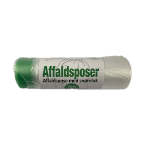 Affaldspose med sn�reluk 30 liter, transparent
