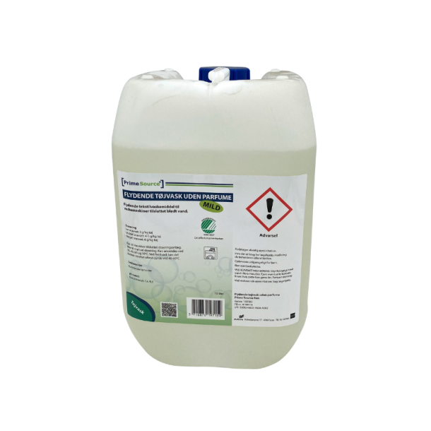 Tjvask Flydende Prime Source Mild svanemrket  uden  Parfume/Optisk hvidt 10 ltr