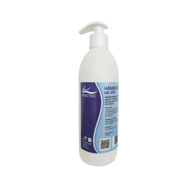 Hnddesinfektion gel Pristine 85% ethanol med glycerin med pumpe 500 ml