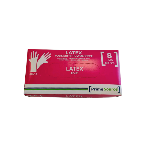 Handske Engangs Prime Source uden Pudder Latex AQL. 1,5 hvid