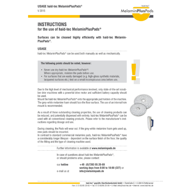 MelaminPlusPad� - Rund h�ndpad