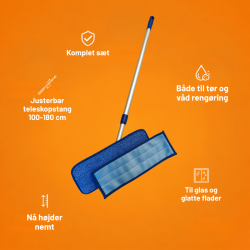 Moppes�t til v�gge og lodrette flader 100-180 cm.