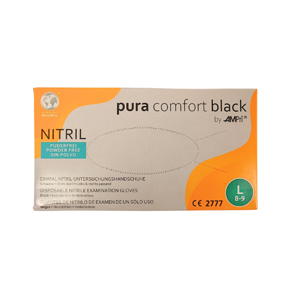 Pura Comfort Nitril Handsker Sort 100 stk.