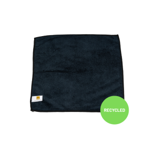 Recycled microfiberklud, sort, 295 GSM, 32x32 cm