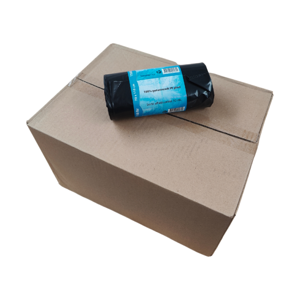 Sorte s�kke, 70x110 cm. 100 liter, 100% genbrugsplast