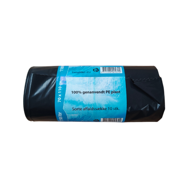 Sorte skke, 1 rulle, 70x110 cm. 100 liter, 100% genbrugsplast 