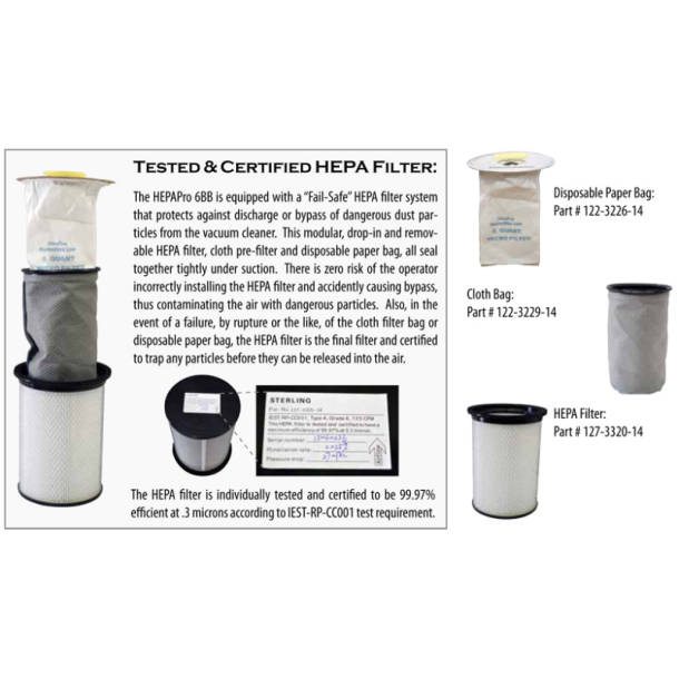  HEPA-PRO st�vsugerposer, papir, 10 stk.