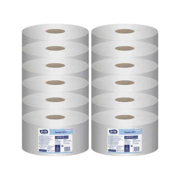 Toiletpapir Grite Jumbo 2-lag �19 cm x160 m Genbrugsfiber