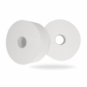 Toiletpapir Techline Jumbo Maxi 2-lag �24.5 x L320M x B9cm Nyfiber Hvid