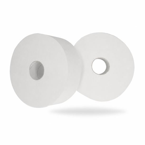 Toiletpapir Techline Jumbo Maxi 2-lag �24.5 x L320M x B9cm Nyfiber Hvid