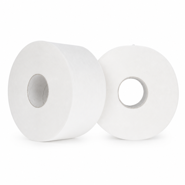 Jumbo Mini Toiletpapir 2-lags 180m �19 cm Hvid