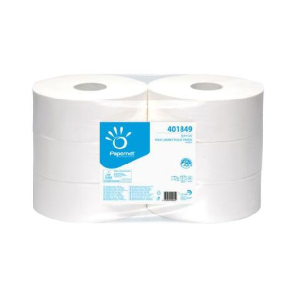 Toiletpapir Papernet Jumbo Maxi 2-lag 262 mm x360 m Nyfiber