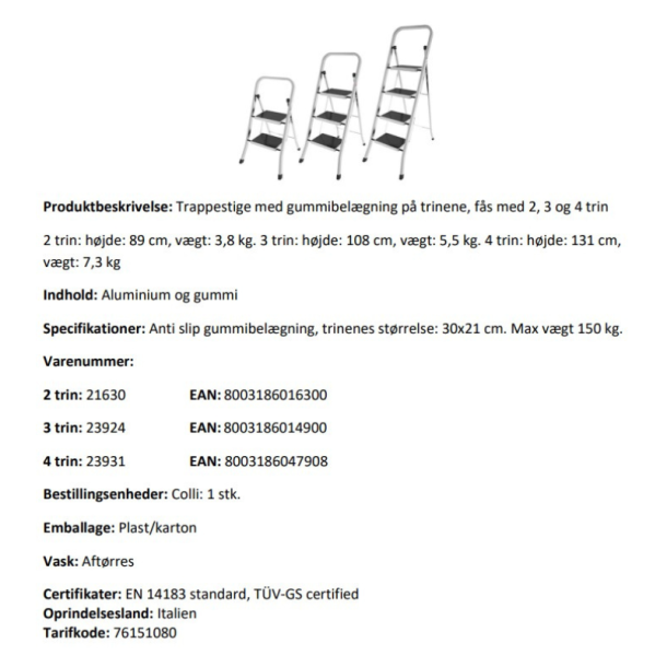 Trappestige med 4 trin
