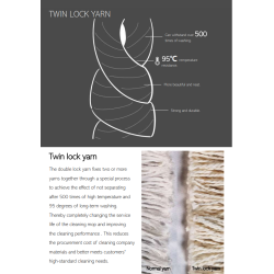 Garnmoppe m/velcro og microfiber-lkker (195 gr)