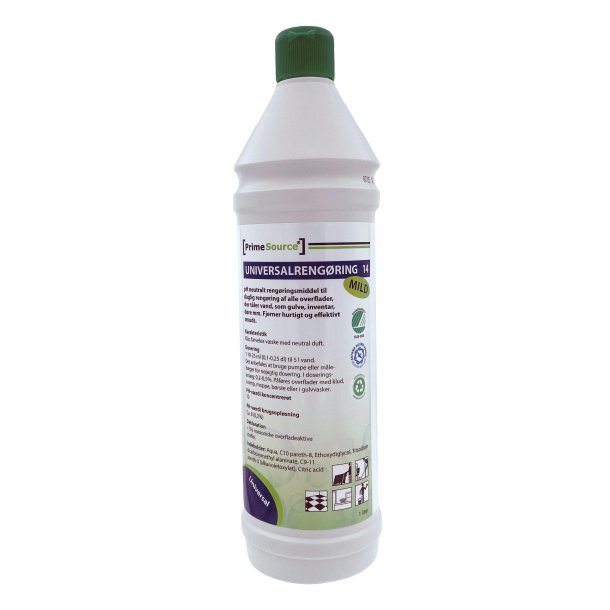 Universalrengring Prime Source Mild 14 Svanemrket uden Farve/Parfume 1 ltr